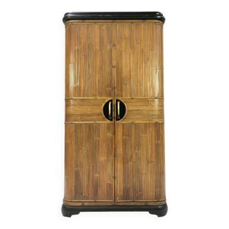Vintage Bamboo Wardrobe Cabinet