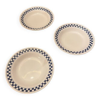 Trio of Oxford Brazil earthenware soup plates