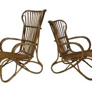 Set of two Belse 8 model Rattan chairs by Dirk van Sliedregt Rohe Noordwolde 1960