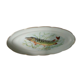 Fish dish in vierzon sturgeon porcelain