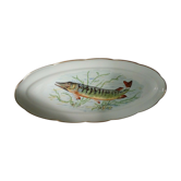 Fish dish in vierzon sturgeon porcelain