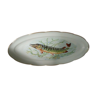 Fish dish in vierzon sturgeon porcelain