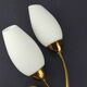 Vintage brass wall light with 3 glass tulips.