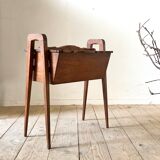 Sewing box vintage solid oak worker
