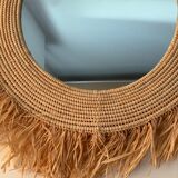 Mirror in raffia, 47 cm