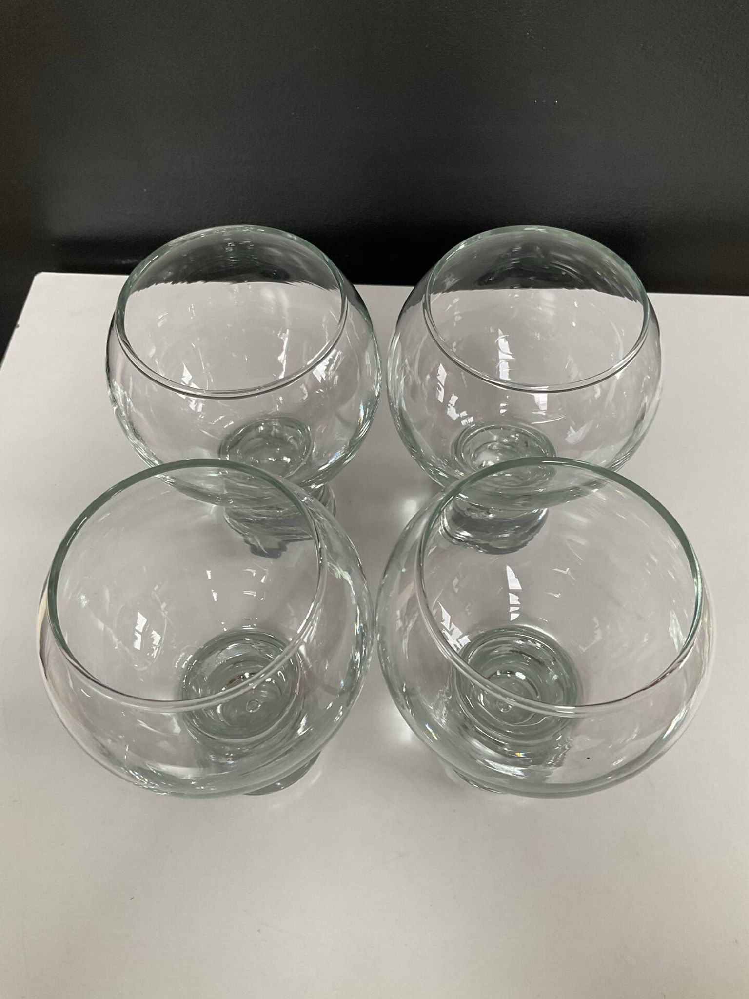 Set of 4 "balloon" glasses by Durobor from the 1970s.