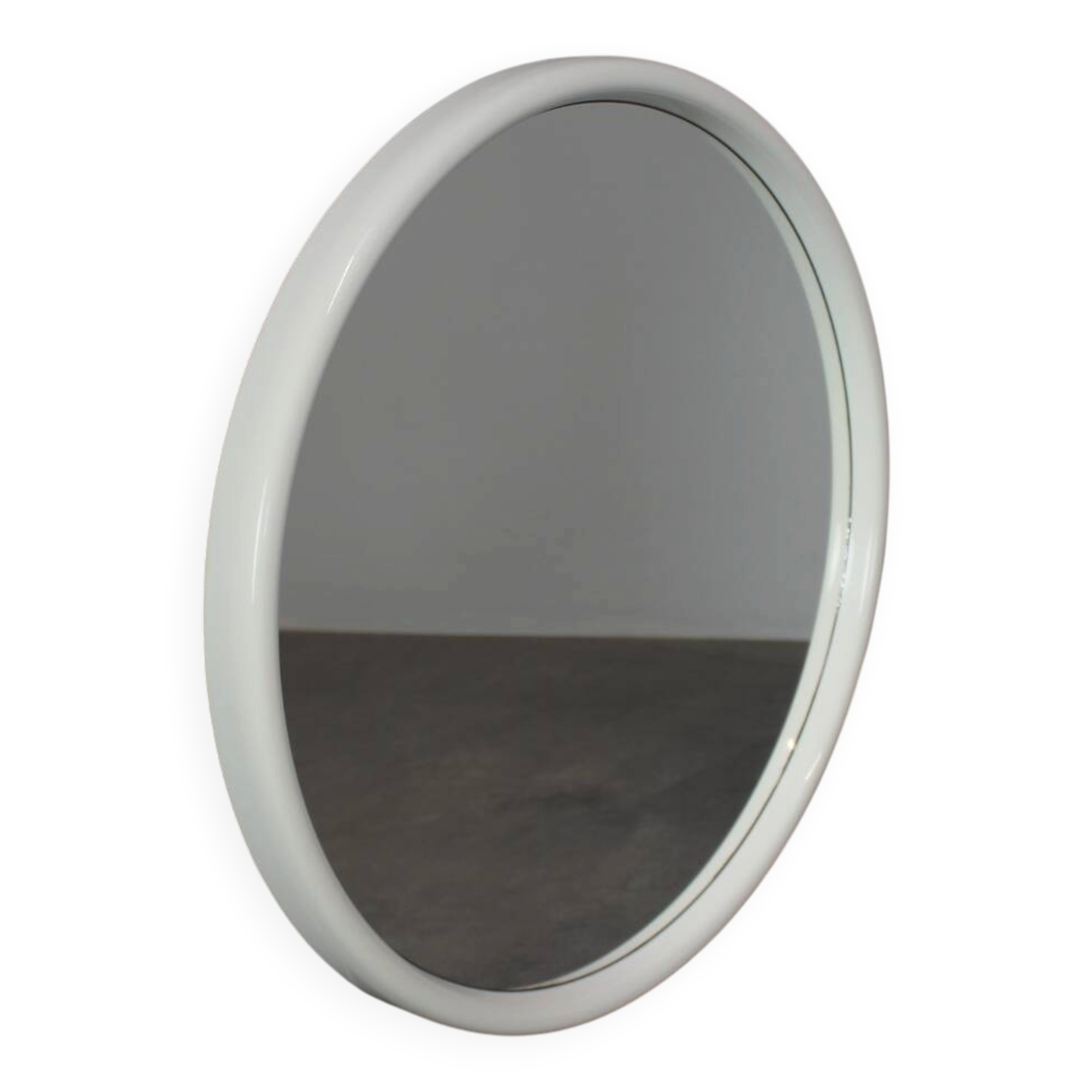 Mid-Century APPL Mirror Round White Mirror, Germany, 1960s