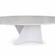 Elliptical table in Carrara marble and Corian attributed to Xavier Lust.