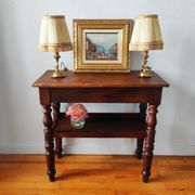 Console ancienne noyer massif desserte
