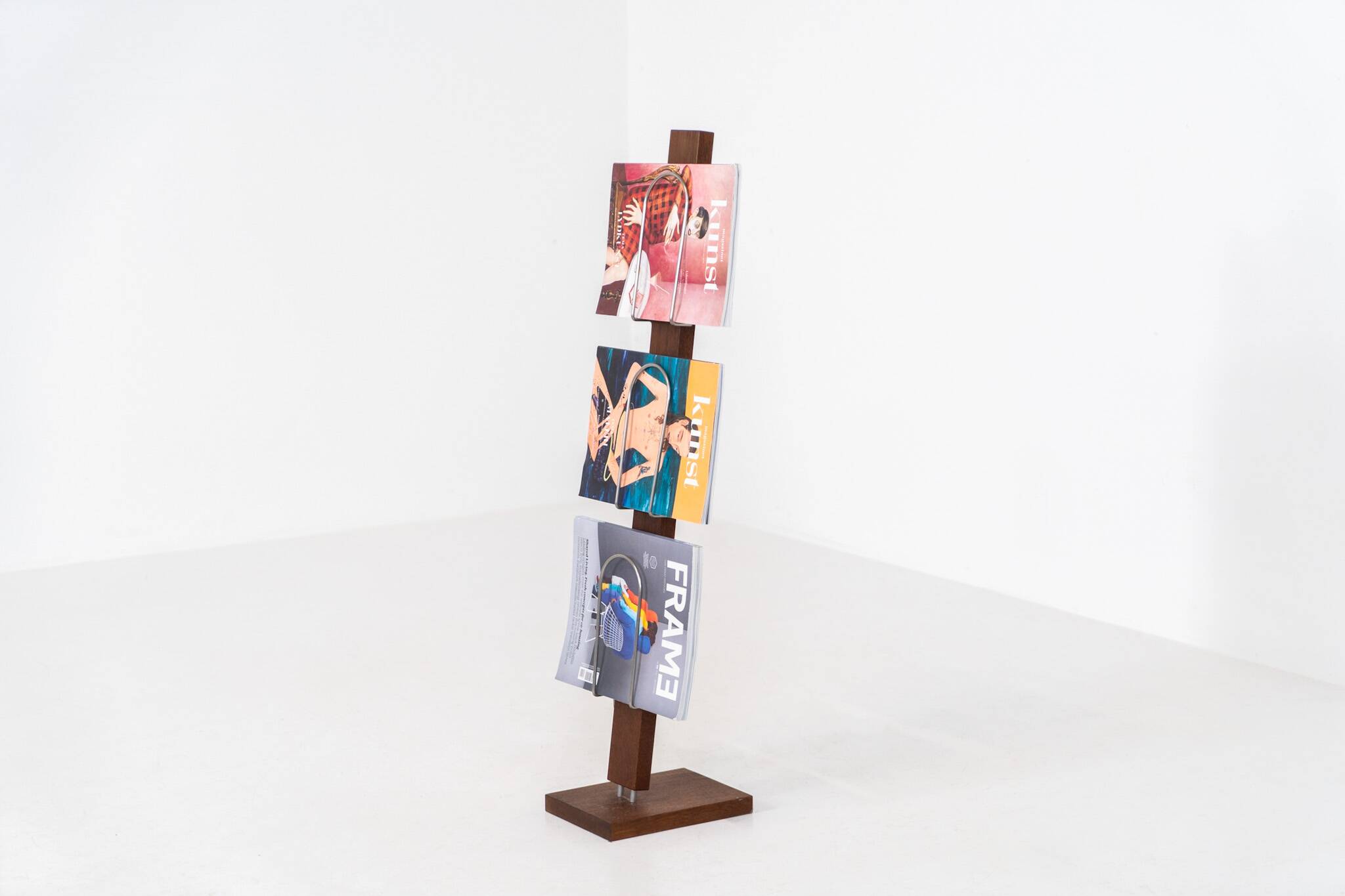 Vintage magazine holder in solid teak