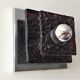 Set of 2 vintage square glass and chrome wall lamps, 1970s