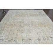 1970s Vintage Persian Handmade Wool Cotton Orange Area Rug 246x345