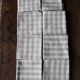 A lot of 8 Cotton Table Napkins Beige Linen Checks Creation