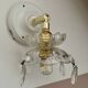 Vintage glass lampshade wall lamp with antique tassels