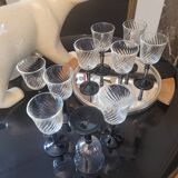 70s twisted stemmed glasses