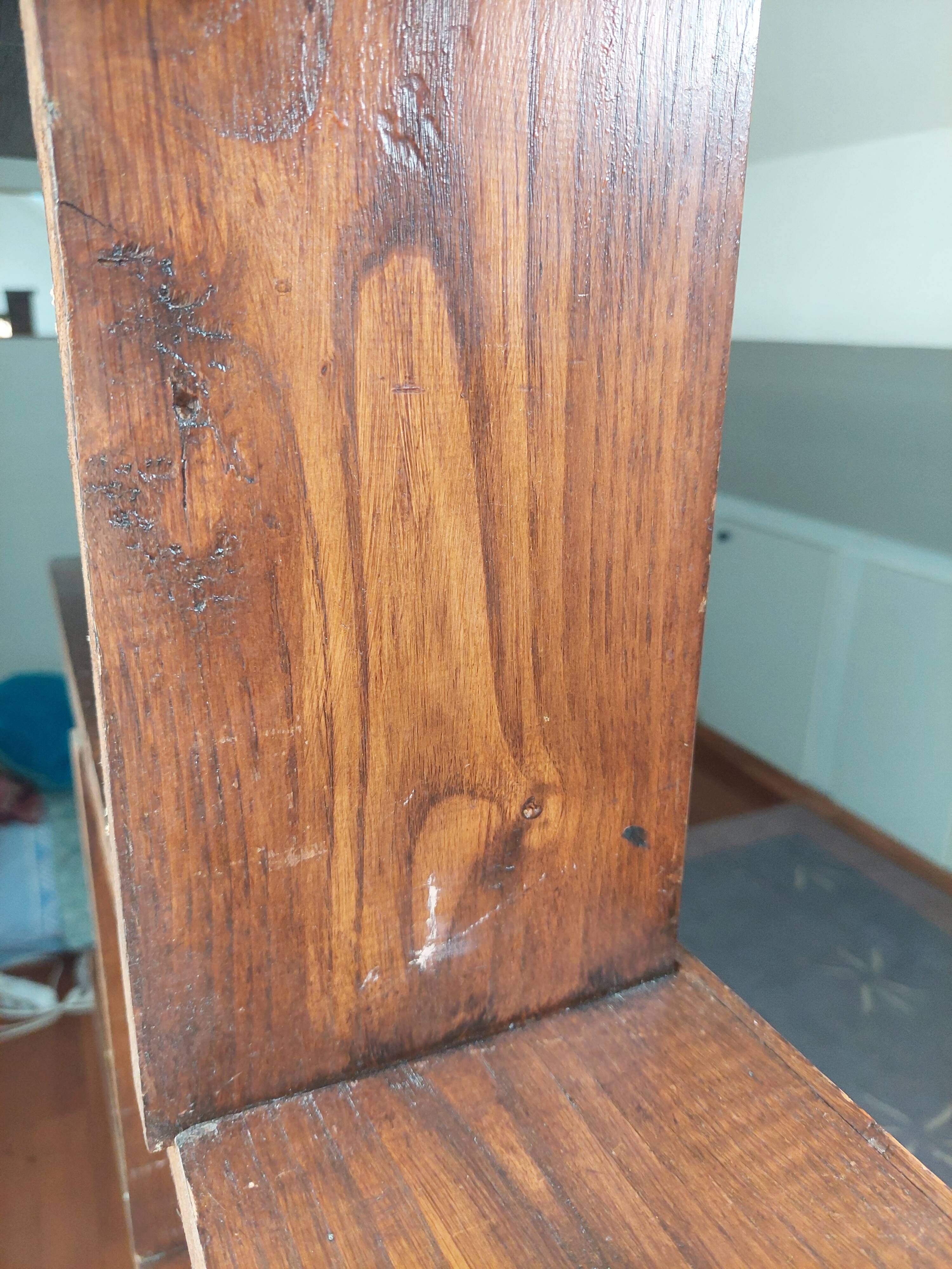 Asymmetrical wall or divider bookcase in dark wood