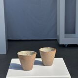 Set of 2 cups Indonesian ceramic (matte brown)