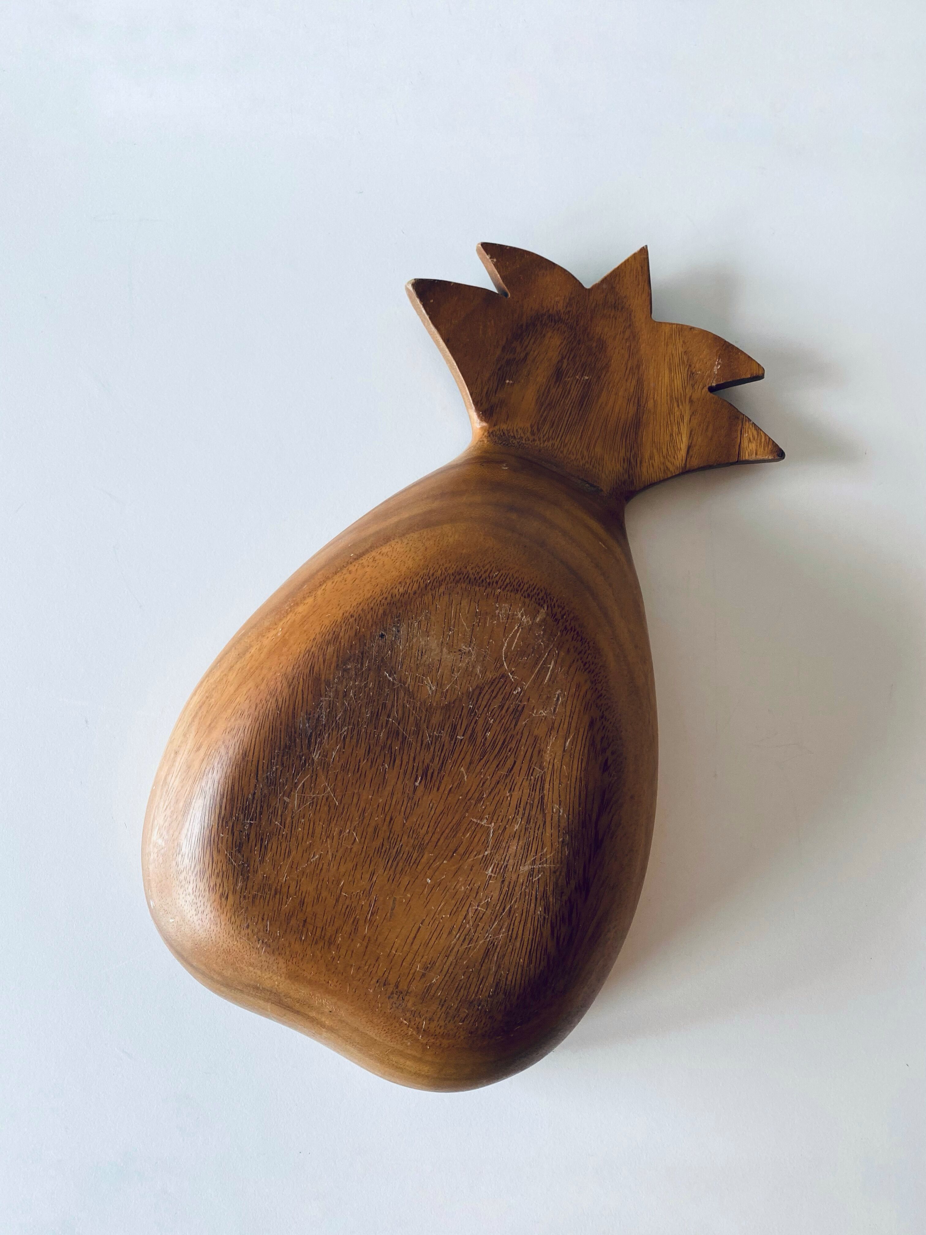 Vintage wooden pineapple cut