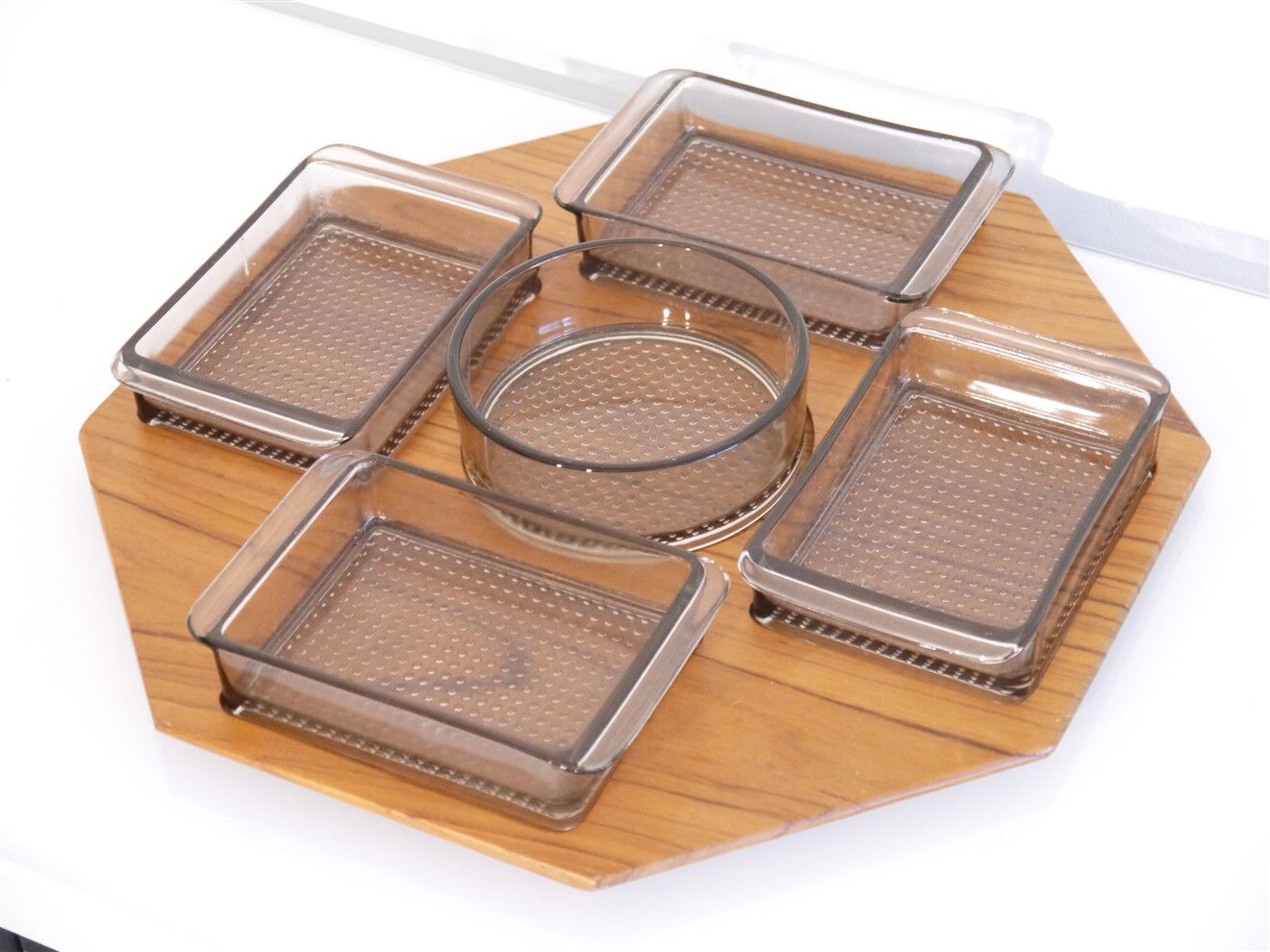 Karl Holmberg's vintage teak and glass tray