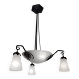 Muller Art Deco glass chandelier