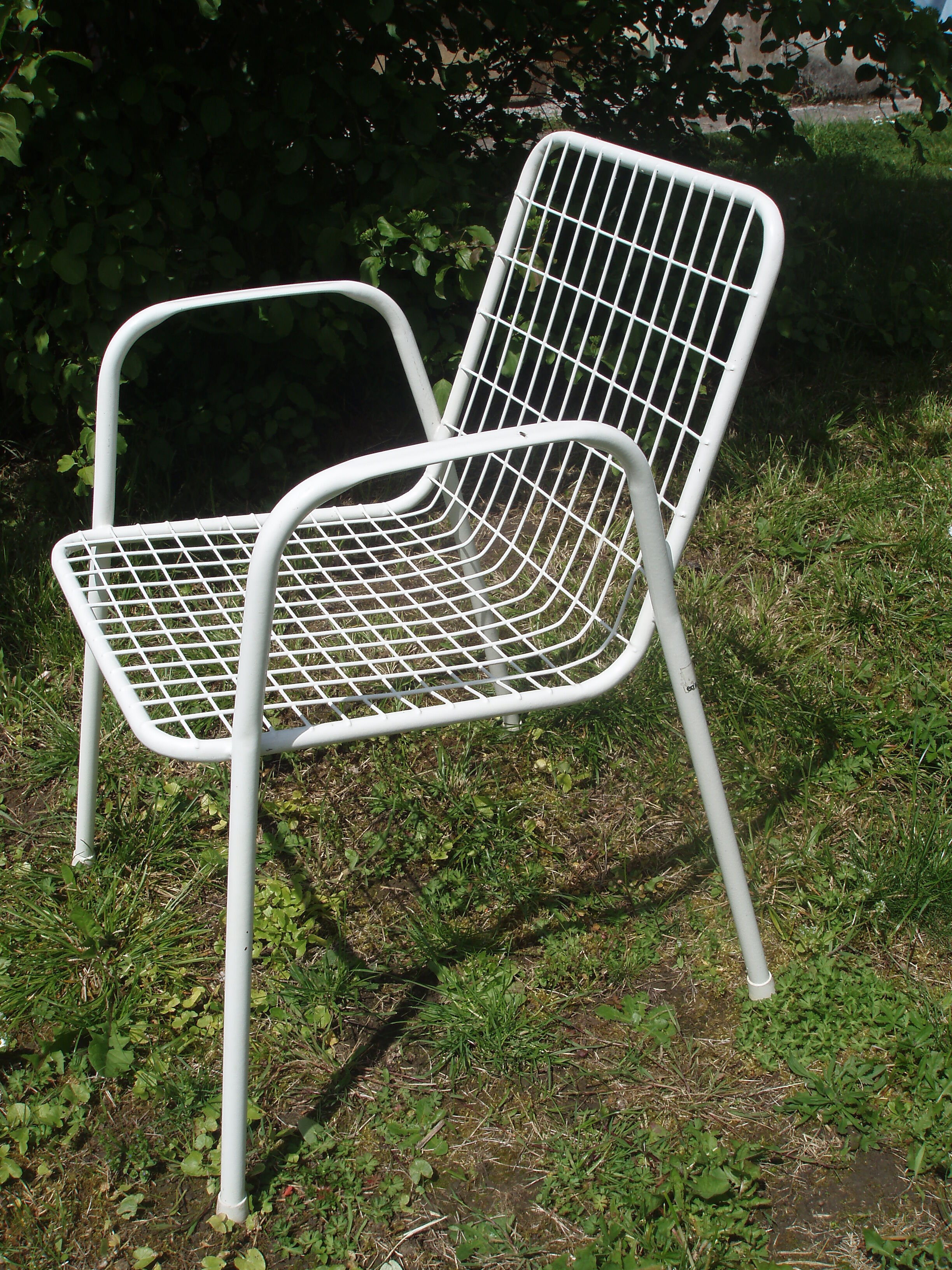 Series of 4 garden armchairs vintage signed EMU model Rio