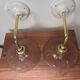 Vintage pink Art Deco glass wall lights