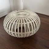 Mid Century Italian rattan bamboo Margherita Ottoman by Franco Albini