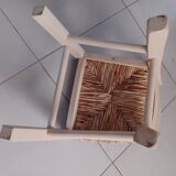 Children's chair in straw and cream patina