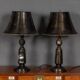 Mid 20thc japanese pair of lacquered table lamps c.1960