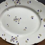 Oval-shaped dish in Limoges porcelain decorated with barbels Louis XV style