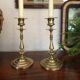 Pair of solid brass candle holders