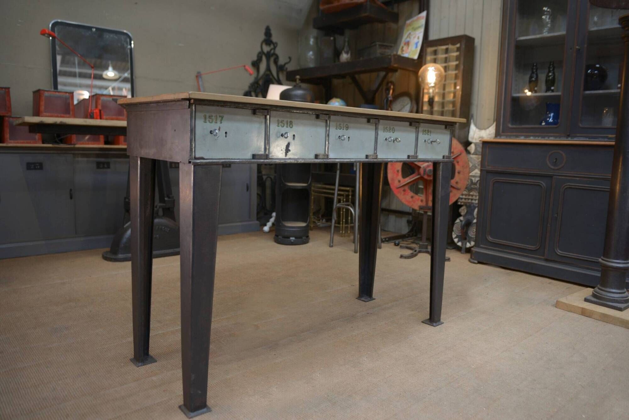 Console furniture from the Banque de France metal 1950