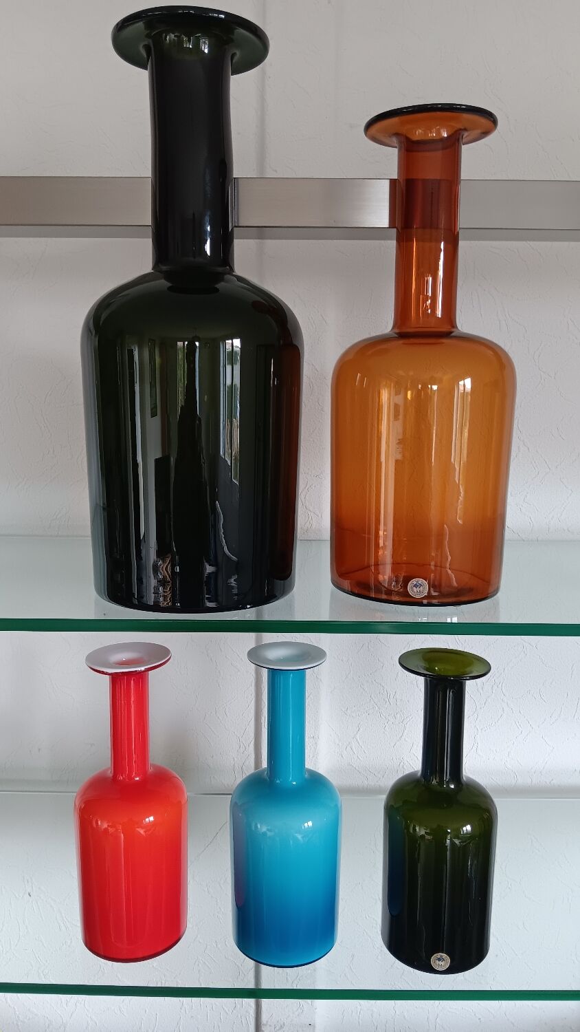 Set of 5 gulvase by otto brauer for holmegaard - denmark
