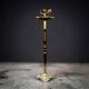 Dragon-styled floor ashtray – gilded brass – 1960s
