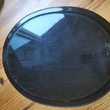 Large oval tray vintage metal hand-painted metal pattern flowers made in ussr numbered