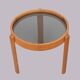 Porada Arredi Beechwood Smoked Glass side tables 1970s Italy