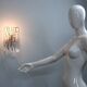 Set of 4 vintage Murano teardrop glass wall sconces 1980s