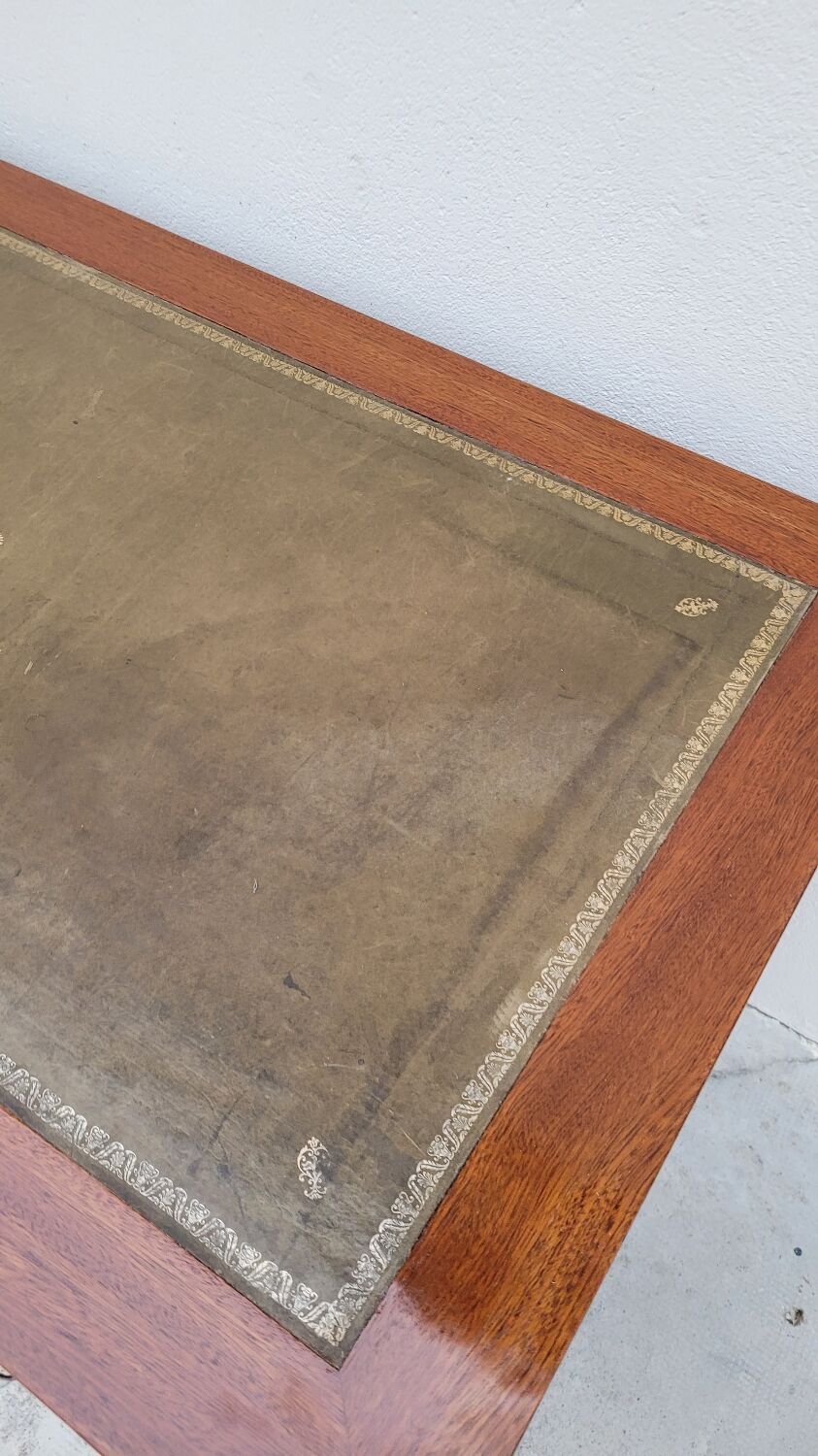 Louis XVI style flat desk in 19th century mahogany