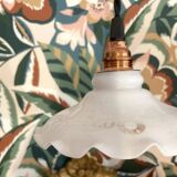 White opaline portable lamp