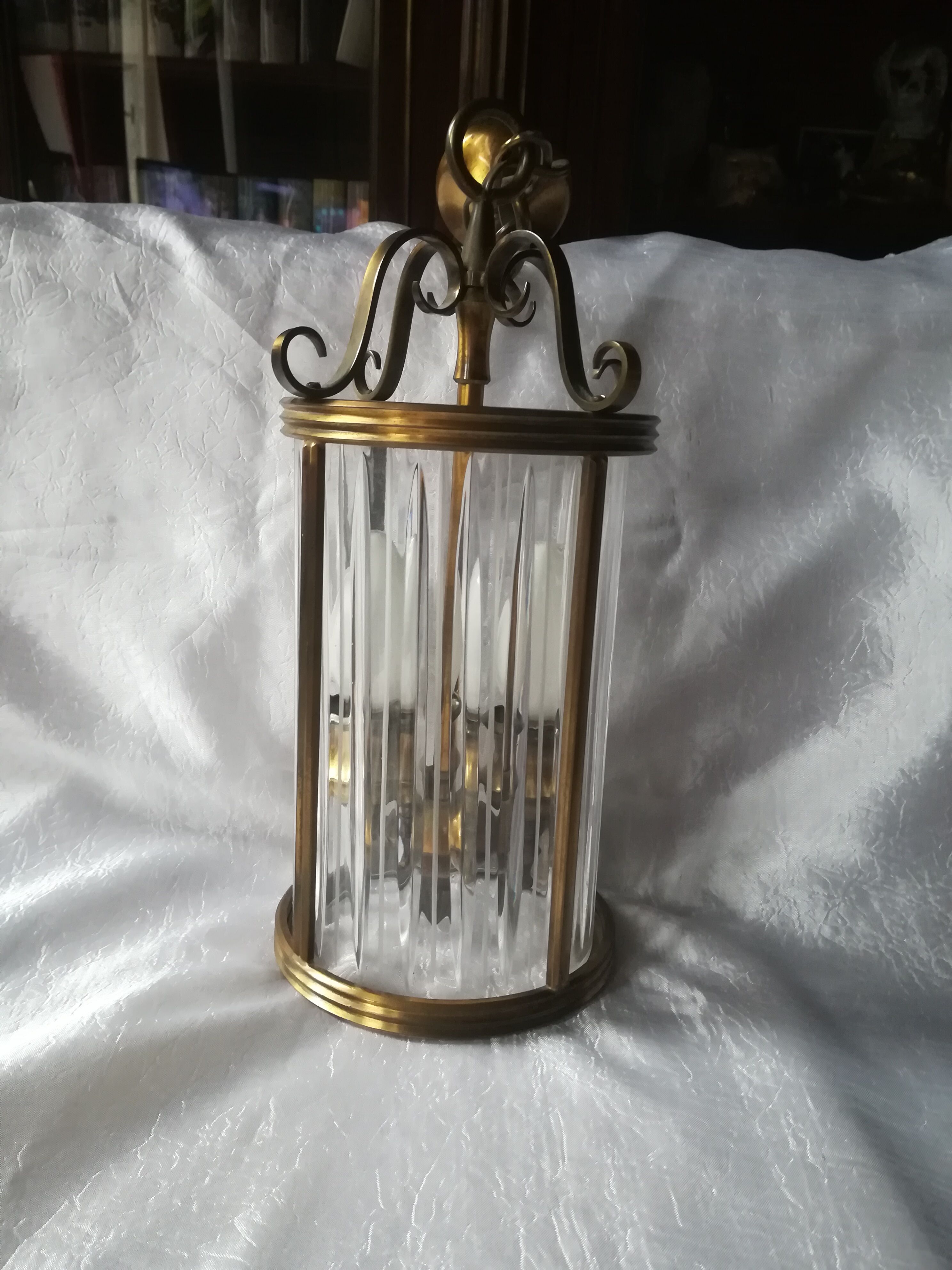 Bronze and crystal lantern