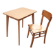 Table et chaise bistrot vintage