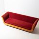 Sofa 'Primafila' en velours rouge par Molteni