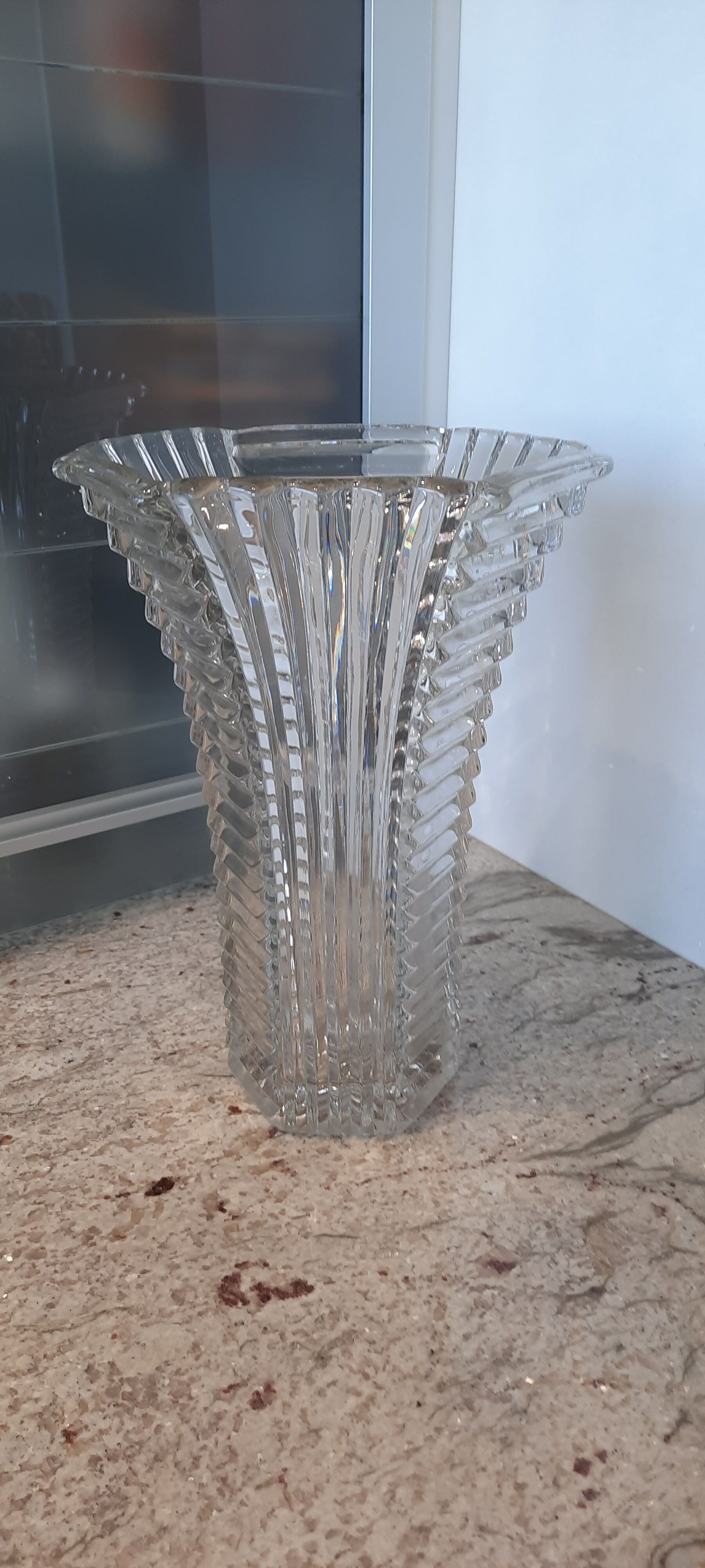 Art Deco white glass vase