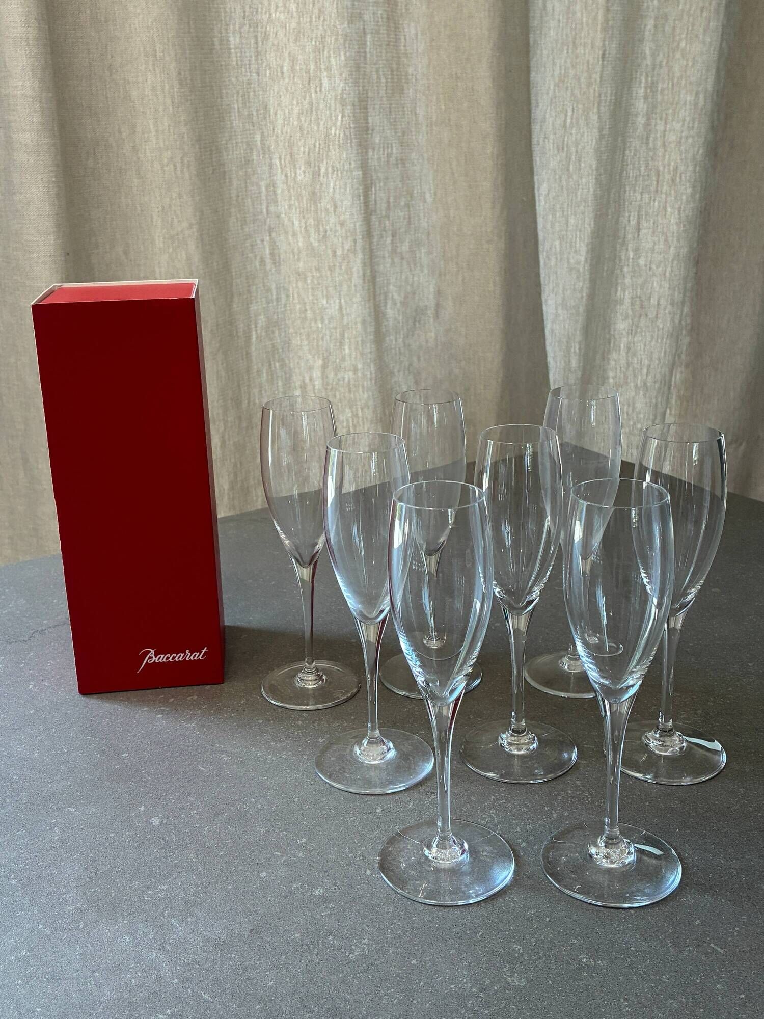 Baccarat crystal glassware service, Saint Remy model in original boxes.
