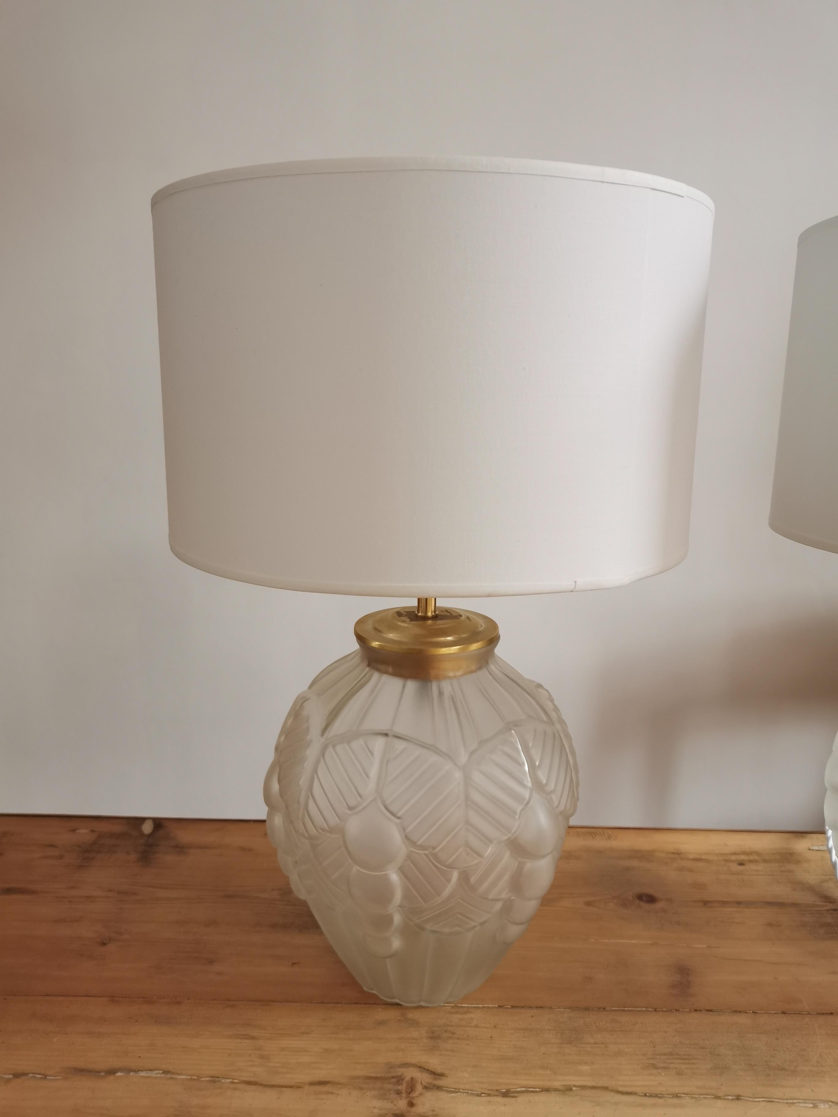 Art Deco lamp in polished glass