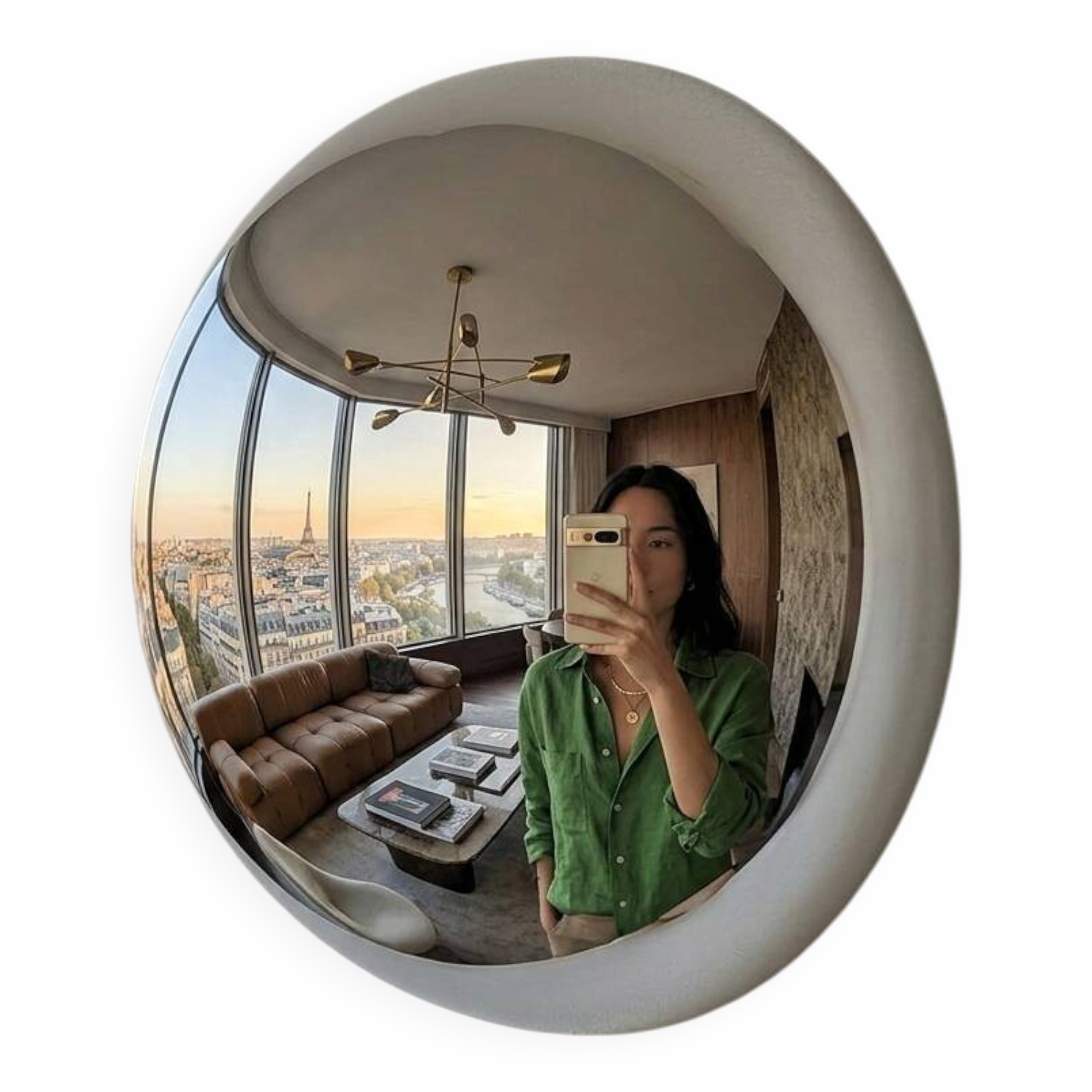 Trendy half-sphere wall mirror