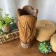 Large sculpted vase made of solid wood