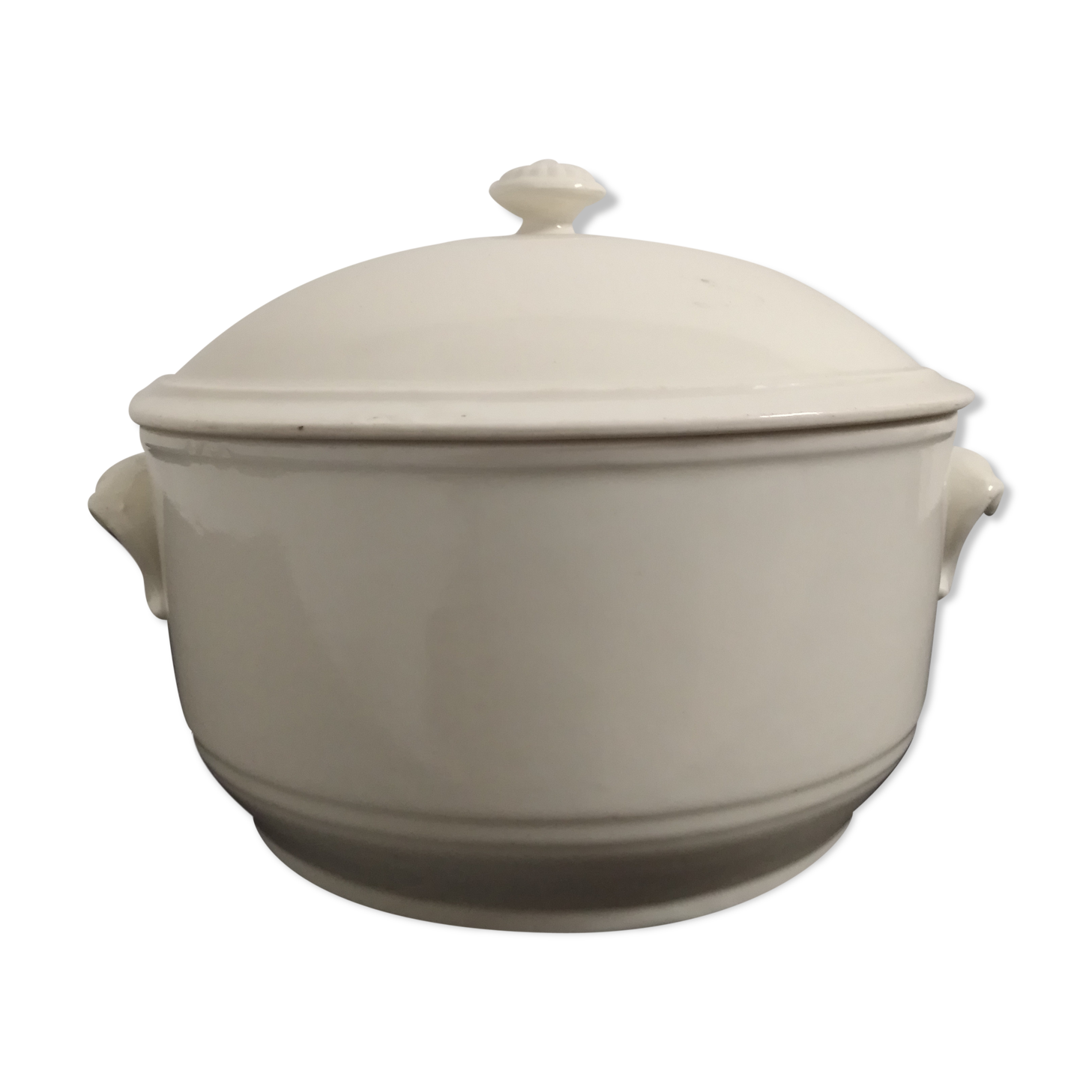 White earthenware soup