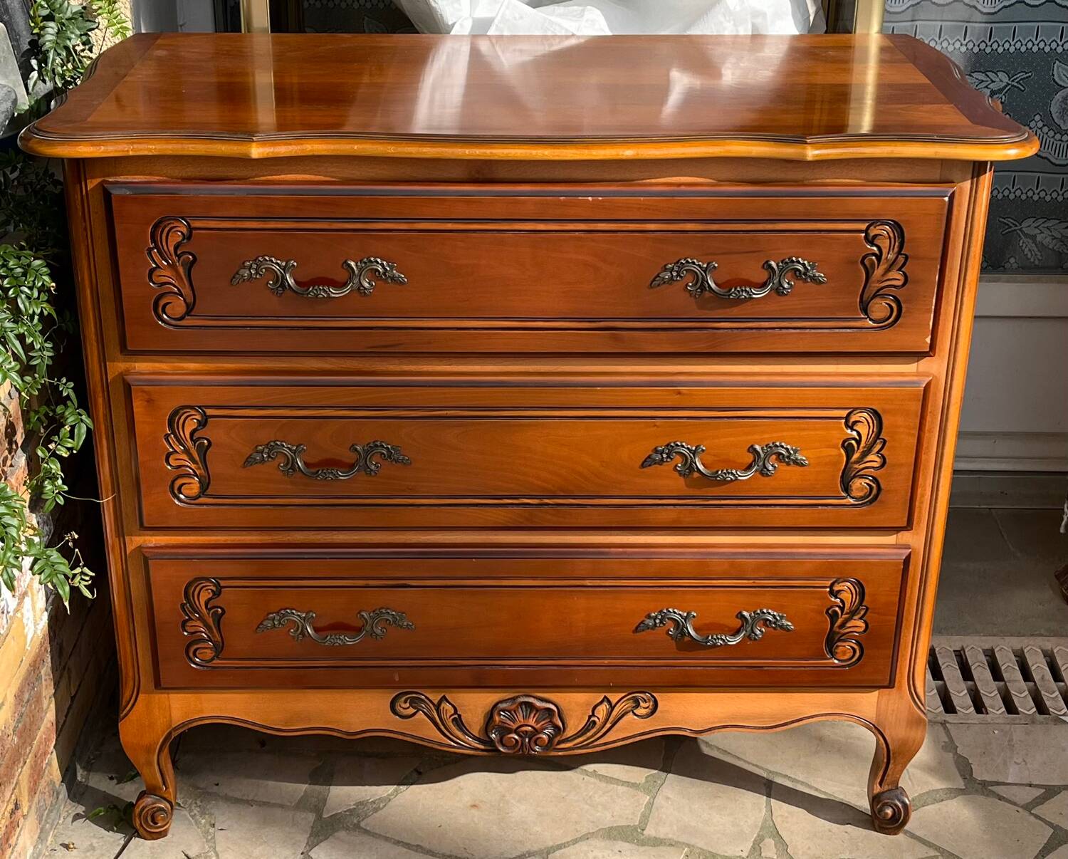Three-drawer cherry chest of drawers