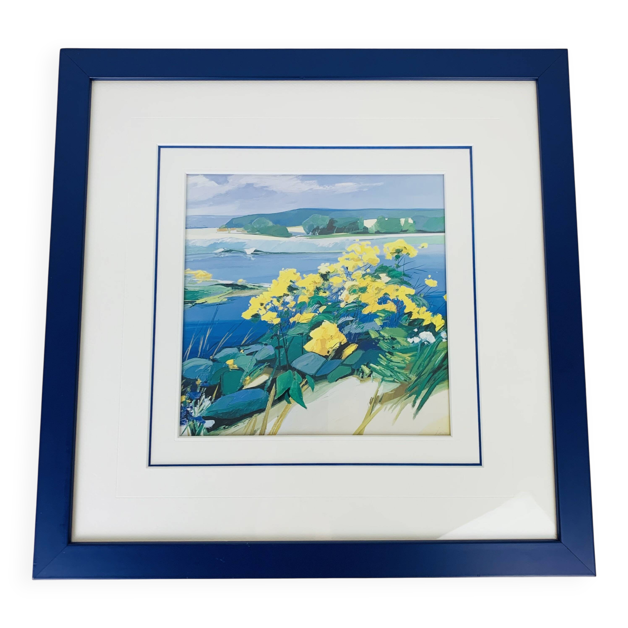 Tableau reproduction de Jean Brissoni, paysage de bord de mer